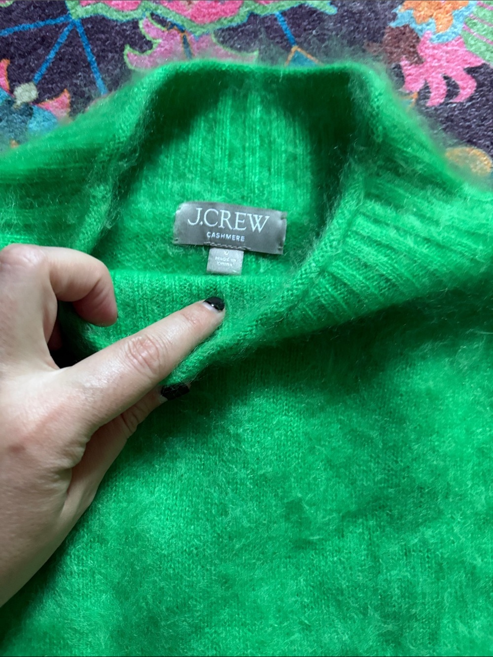 J Crew Brushed Cashmere Sweater Kelly Green - Picture 3 of 3